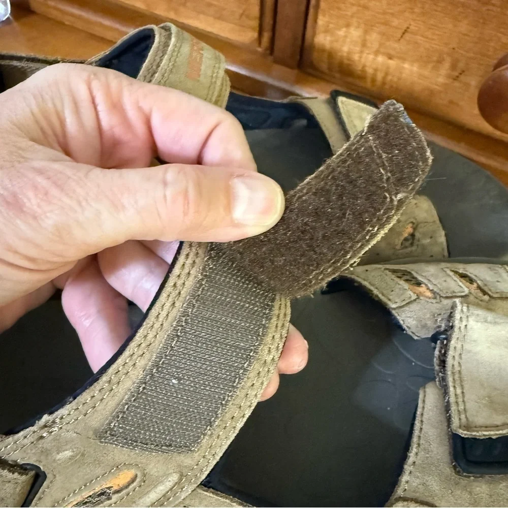 Merrell mens 13 Moab Drift dark earth Sandals brown strap beach‎ leather